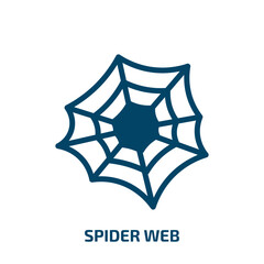 spider web vector icon. spider web, halloween, spider filled icons from flat wildlife concept. Isolated black glyph icon, vector illustration symbol element for web design and mobile apps