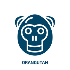 orangutan vector icon. orangutan, monkey, primate filled icons from flat zoo concept. Isolated black glyph icon, vector illustration symbol element for web design and mobile apps © VectorStockDesign