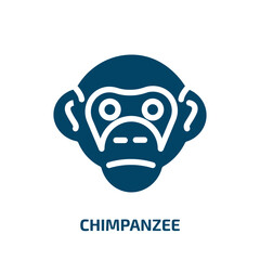 chimpanzee vector icon. chimpanzee, monkey, ape filled icons from flat wildlife concept. Isolated black glyph icon, vector illustration symbol element for web design and mobile apps
