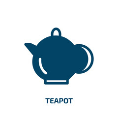 teapot vector icon. teapot, tea, kitchen filled icons from flat desert concept. Isolated black glyph icon, vector illustration symbol element for web design and mobile apps