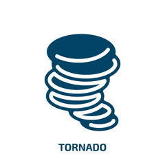 tornado vector icon. tornado, weather, meteorology filled icons from flat wildlife concept. Isolated black glyph icon, vector illustration symbol element for web design and mobile apps