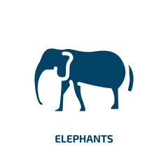 elephants vector icon. elephants, animal, elephant filled icons from flat in the zoo concept. Isolated black glyph icon, vector illustration symbol element for web design and mobile apps