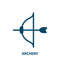 archery vector icon. archery, target, arrow filled icons from flat wildlife concept. Isolated black glyph icon, vector illustration symbol element for web design and mobile apps