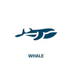 blue whale vector icon. blue whale, sea, nature filled icons from flat wildlife concept. Isolated black glyph icon, vector illustration symbol element for web design and mobile apps