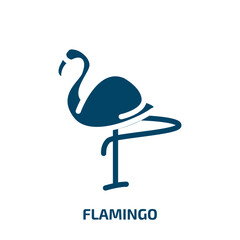 flamingo vector icon. flamingo, bird, zoo filled icons from flat wildlife concept. Isolated black glyph icon, vector illustration symbol element for web design and mobile apps