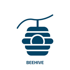 beehive vector icon. beehive, bee, hexagon filled icons from flat wildlife concept. Isolated black glyph icon, vector illustration symbol element for web design and mobile apps