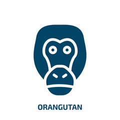 orangutan vector icon. orangutan, monkey, primate filled icons from flat zoo concept. Isolated black glyph icon, vector illustration symbol element for web design and mobile apps