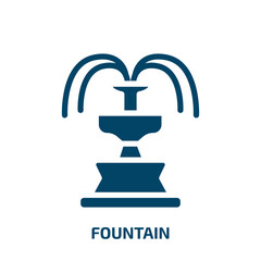 fountain vector icon. fountain, water, nature filled icons from flat zoo concept. Isolated black glyph icon, vector illustration symbol element for web design and mobile apps