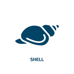 Fototapeta premium shell vector icon. shell, sea, summer filled icons from flat nature concept. Isolated black glyph icon, vector illustration symbol element for web design and mobile apps