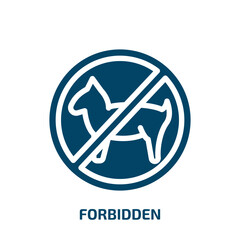 Obraz premium forbidden vector icon. forbidden, no, caution filled icons from flat city park concept. Isolated black glyph icon, vector illustration symbol element for web design and mobile apps