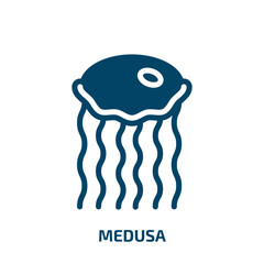 medusa vector icon. medusa, jellyfish, marine filled icons from flat diving concept. Isolated black glyph icon, vector illustration symbol element for web design and mobile apps