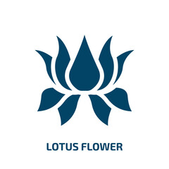 lotus flower vector icon. lotus flower, lotus, petal filled icons from flat nature concept. Isolated black glyph icon, vector illustration symbol element for web design and mobile apps