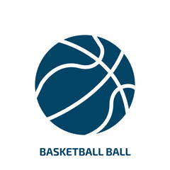 Fototapeta premium basketball ball vector icon. basketball ball, competition, basketball filled icons from flat city park concept. Isolated black glyph icon, vector illustration symbol element for web design and mobile
