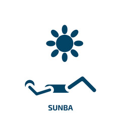 sunbathing vector icon. sunbathing, sunbathe, holiday filled icons from flat diving concept. Isolated black glyph icon, vector illustration symbol element for web design and mobile apps