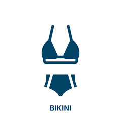 bikini vector icon. bikini, underwear, textile filled icons from flat diving concept. Isolated black glyph icon, vector illustration symbol element for web design and mobile apps
