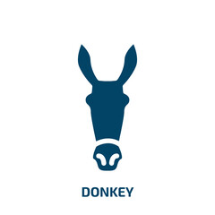 donkey vector icon. donkey, pig, sheep filled icons from flat animals concept. Isolated black glyph icon, vector illustration symbol element for web design and mobile apps