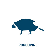 porcupine vector icon. porcupine, fauna, animal filled icons from flat animals concept. Isolated black glyph icon, vector illustration symbol element for web design and mobile apps