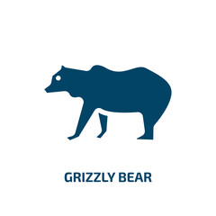 grizzly bear vector icon. grizzly bear, bear, animal filled icons from flat wild animal concept. Isolated black glyph icon, vector illustration symbol element for web design and mobile apps