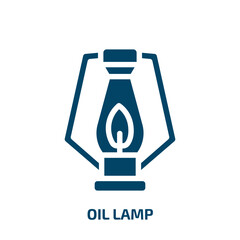 oil lamp vector icon. oil lamp, fuel, oil filled icons from flat hunting concept. Isolated black glyph icon, vector illustration symbol element for web design and mobile apps