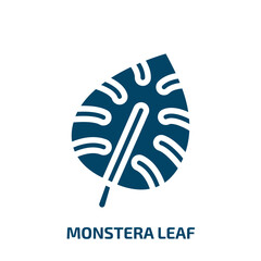 monstera leaf vector icon. monstera leaf, floral, plant filled icons from flat tropical concept. Isolated black glyph icon, vector illustration symbol element for web design and mobile apps