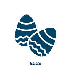 eggs vector icon. eggs, egg, natural filled icons from flat spring concept. Isolated black glyph icon, vector illustration symbol element for web design and mobile apps