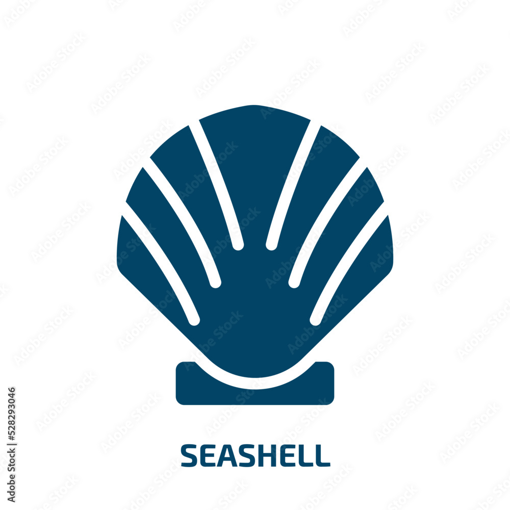 Poster seashell vector icon. seashell, shell, sea filled icons from flat poi nature concept. isolated black