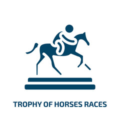 trophy of horses races vector icon. trophy of horses races, equestrian, competition filled icons from flat horses concept. Isolated black glyph icon, vector illustration symbol element for web design