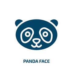 panda face vector icon. panda face, panda, character filled icons from flat funny animals concept. Isolated black glyph icon, vector illustration symbol element for web design and mobile apps