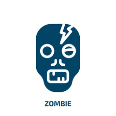 zombie vector icon. zombie, cartoon, bat filled icons from flat halloween concept. Isolated black glyph icon, vector illustration symbol element for web design and mobile apps