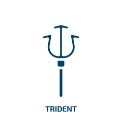 trident vector icon. trident, evil, devil filled icons from flat halloween concept. Isolated black glyph icon, vector illustration symbol element for web design and mobile apps