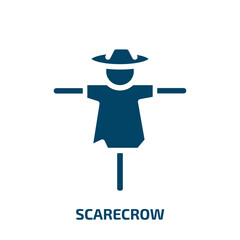 scarecrow vector icon. scarecrow, farm, agriculture filled icons from flat halloween concept. Isolated black glyph icon, vector illustration symbol element for web design and mobile apps