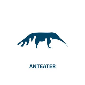 anteater vector icon. anteater, character, cute filled icons from flat animals concept. Isolated black glyph icon, vector illustration symbol element for web design and mobile apps