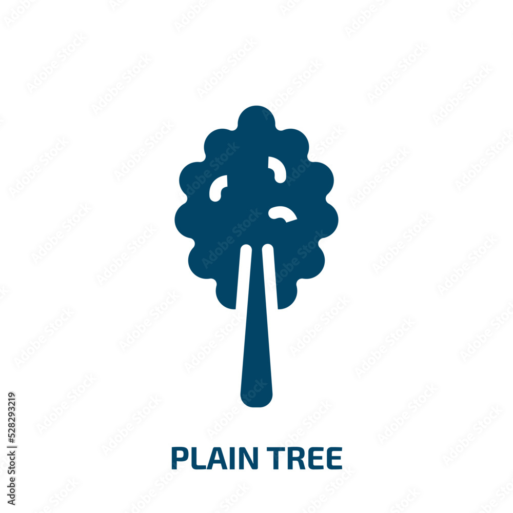Poster plain tree vector icon. plain tree, plain, tree filled icons from flat poi nature concept. isolated 
