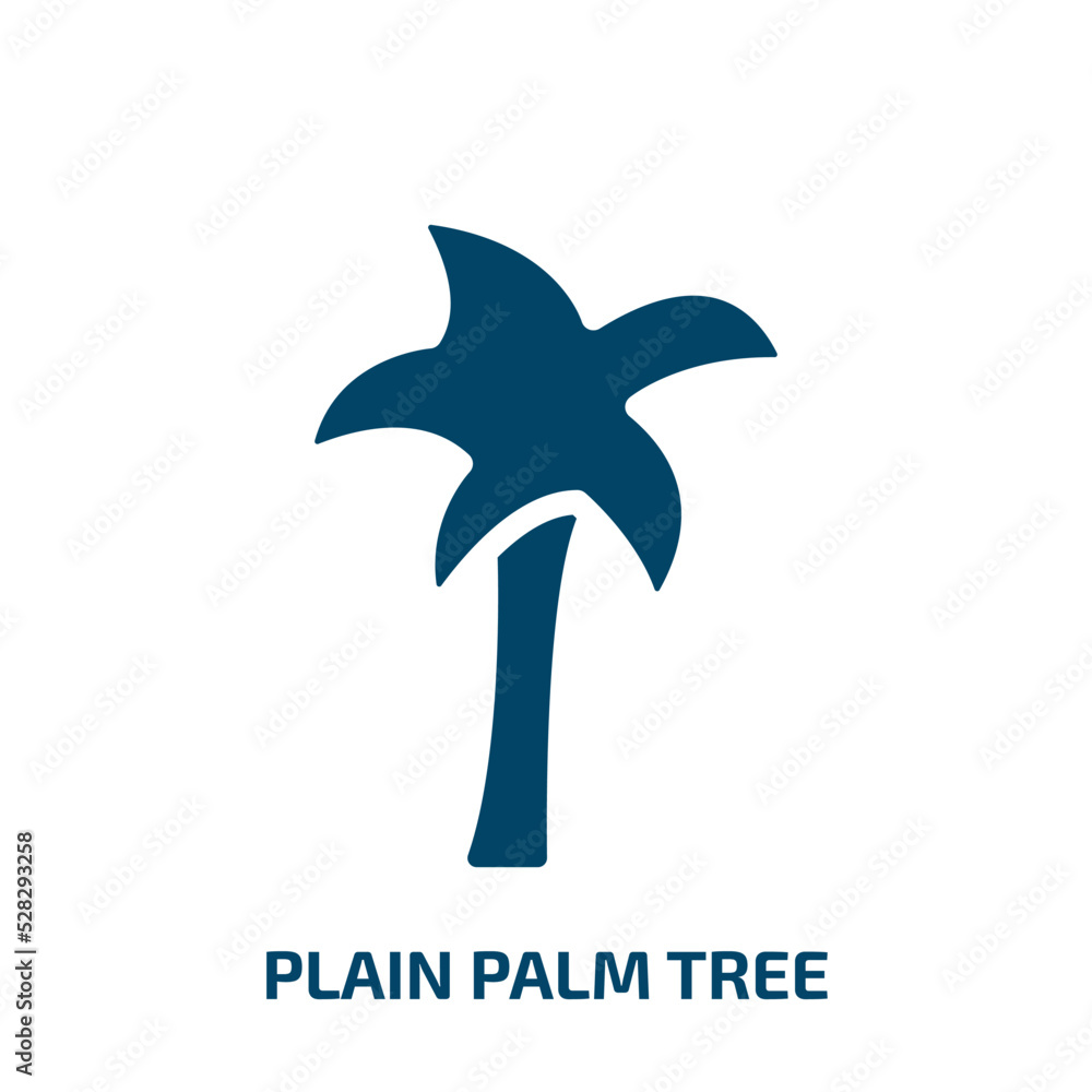 Poster plain palm tree vector icon. plain palm tree, palm, nature filled icons from flat poi nature concept