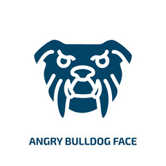 angry bulldog face vector icon. angry bulldog face, pet, bulldog filled icons from flat woof woof concept. Isolated black glyph icon, vector illustration symbol element for web design and mobile apps
