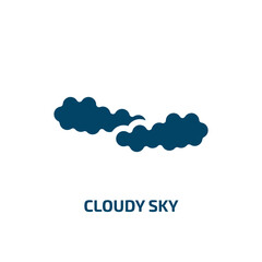 cloudy sky vector icon. cloudy sky, cloud, weather filled icons from flat poi nature concept. Isolated black glyph icon, vector illustration symbol element for web design and mobile apps
