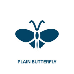 plain butterfly vector icon. plain butterfly, vector, graphic filled icons from flat poi nature concept. Isolated black glyph icon, vector illustration symbol element for web design and mobile apps