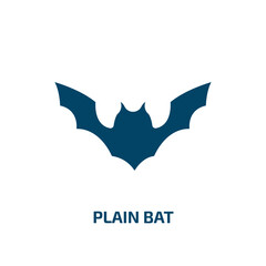 Obraz premium plain bat vector icon. plain bat, halloween, bat filled icons from flat poi nature concept. Isolated black glyph icon, vector illustration symbol element for web design and mobile apps