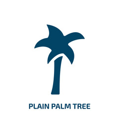 plain palm tree vector icon. plain palm tree, palm, nature filled icons from flat poi nature concept. Isolated black glyph icon, vector illustration symbol element for web design and mobile apps