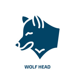 wolf head vector icon. wolf head, animal, head filled icons from flat fauna concept. Isolated black glyph icon, vector illustration symbol element for web design and mobile apps