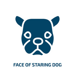 face of staring dog vector icon. face of staring dog, face, animal filled icons from flat woof woof concept. Isolated black glyph icon, vector illustration symbol element for web design and mobile