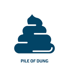 pile of dung vector icon. pile of dung, pile, dung filled icons from flat woof woof concept. Isolated black glyph icon, vector illustration symbol element for web design and mobile apps