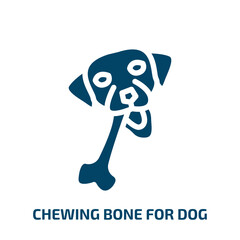 chewing bone for dog vector icon. chewing bone for dog, pet, puppy filled icons from flat woof woof concept. Isolated black glyph icon, vector illustration symbol element for web design and mobile