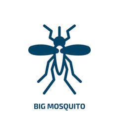 big mosquito vector icon. big mosquito, mosquito, bee filled icons from flat fauna concept. Isolated black glyph icon, vector illustration symbol element for web design and mobile apps