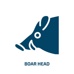 boar head vector icon. boar head, pig, boar filled icons from flat fauna concept. Isolated black glyph icon, vector illustration symbol element for web design and mobile apps