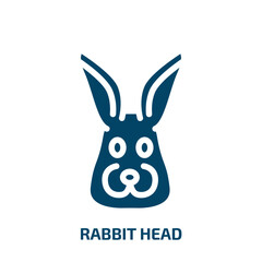 rabbit head vector icon. rabbit head, rabbit, head filled icons from flat fauna concept. Isolated black glyph icon, vector illustration symbol element for web design and mobile apps