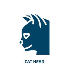 cat head vector icon. cat head, animal, head filled icons from flat fauna concept. Isolated black glyph icon, vector illustration symbol element for web design and mobile apps