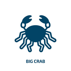 big crab vector icon. big crab, crab, sea filled icons from flat fauna concept. Isolated black glyph icon, vector illustration symbol element for web design and mobile apps