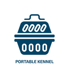 portable kennel vector icon. portable kennel, box, cage filled icons from flat pet shop lineal concept. Isolated black glyph icon, vector illustration symbol element for web design and mobile apps