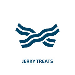 jerky treats vector icon. jerky treats, vector, graphic filled icons from flat pet shop lineal concept. Isolated black glyph icon, vector illustration symbol element for web design and mobile apps
